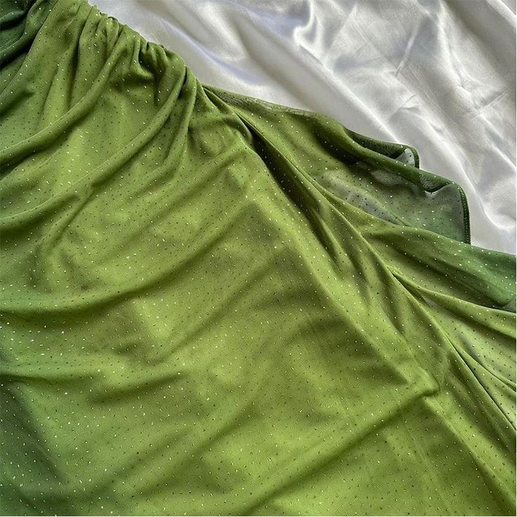 Shiny Green Gradient Long Chiffon Ball Gown Prom Dress Celebrity Dresses