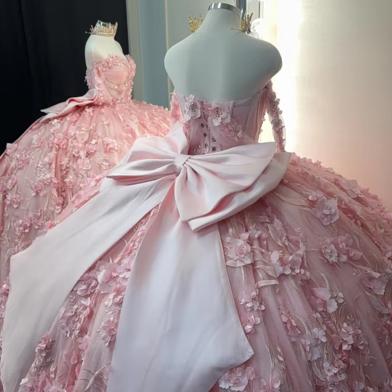 Off the shoulder quinceanera dress for girls birthday party prom dresses sweet 16 dresses pink fg7365