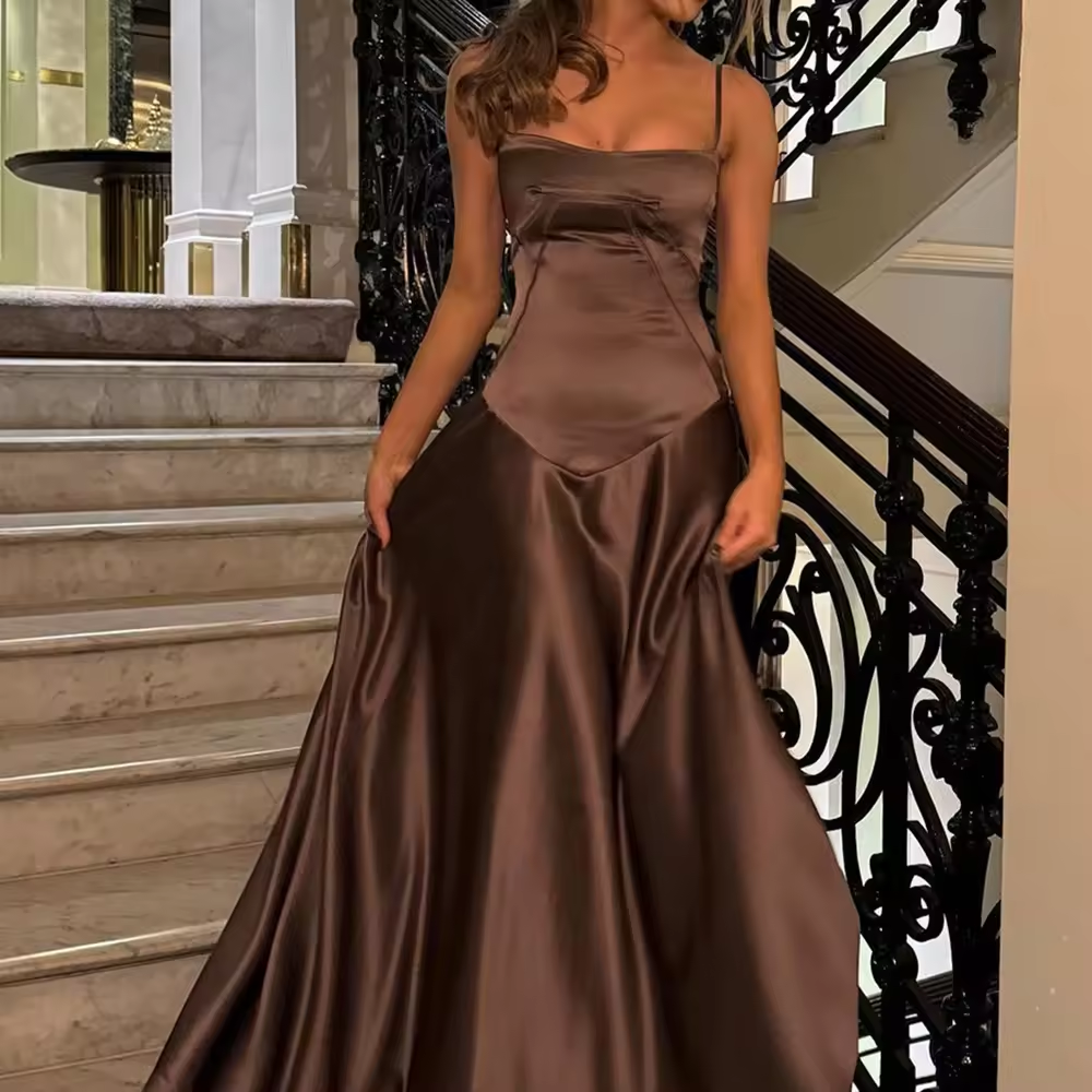Spaghetti Straps Simple Long Prom Dress Formal Party Dress cg25204