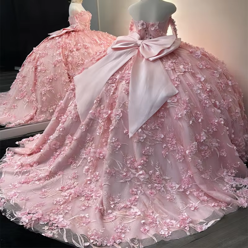Off the shoulder quinceanera dress for girls birthday party prom dresses sweet 16 dresses pink fg7365