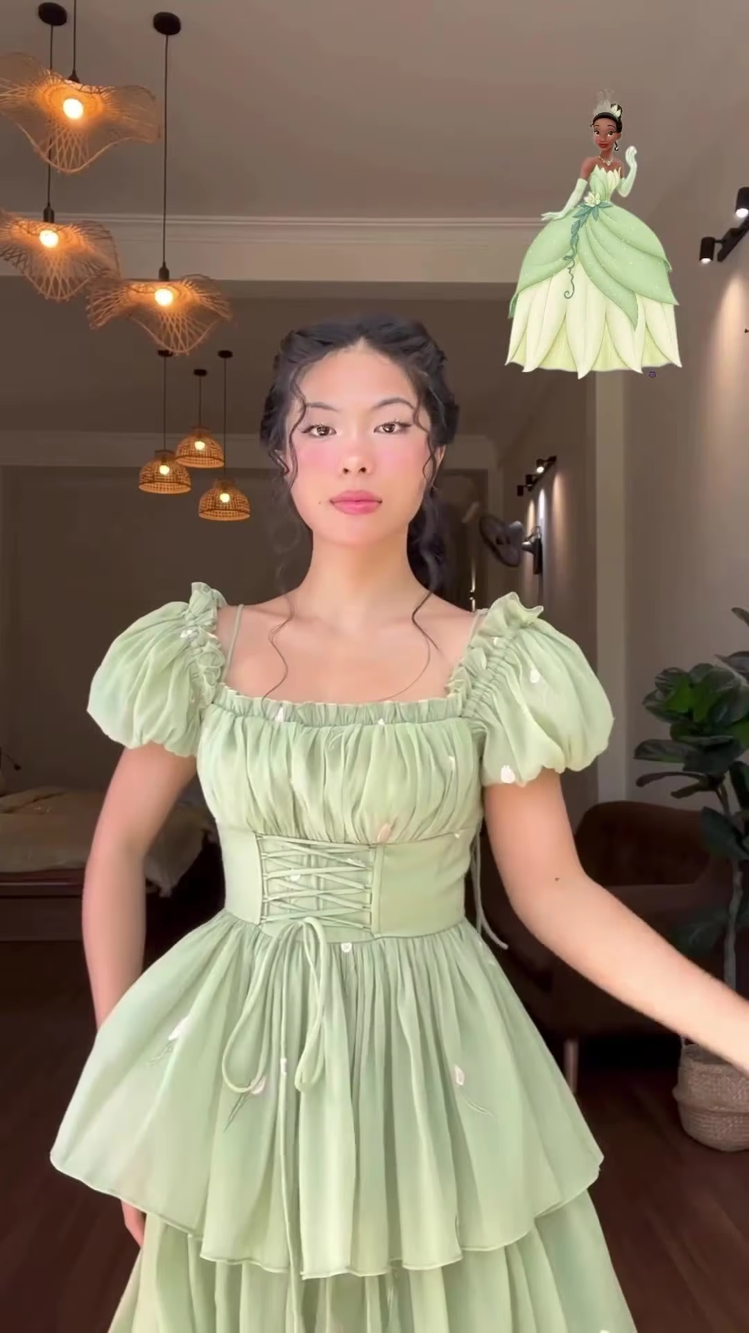 Green a-line elegant party prom formal evening dress fg7258