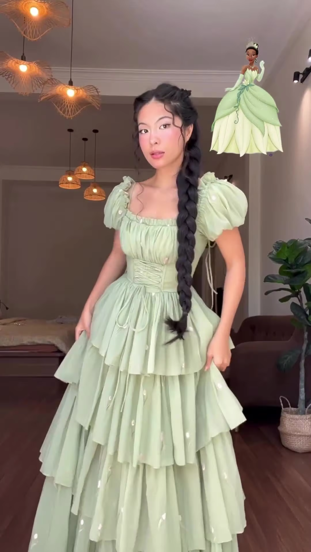Green a-line elegant party prom formal evening dress fg7258