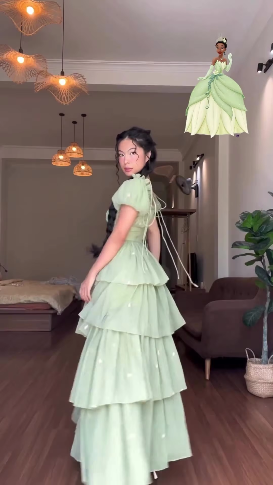 Green a-line elegant party prom formal evening dress fg7258
