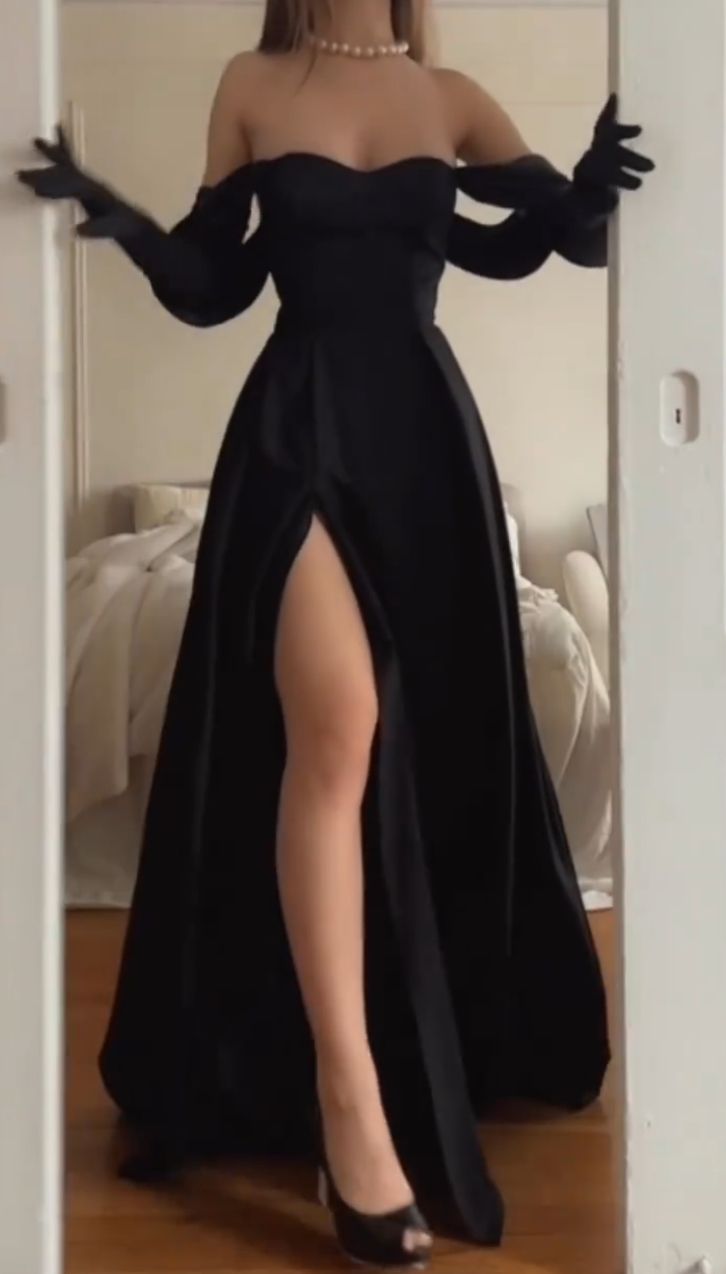Strapless Wedding Guest Dress Black Prom Dresses fg6996