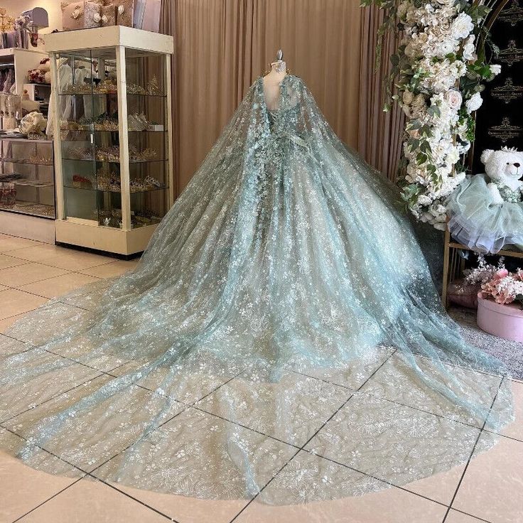 Elegante vestido de quinceañera de encaje con escote en forma de corazón, corte en A, de tul, largo hasta el suelo, para fiesta de cumpleaños, noche, baile, TP4409