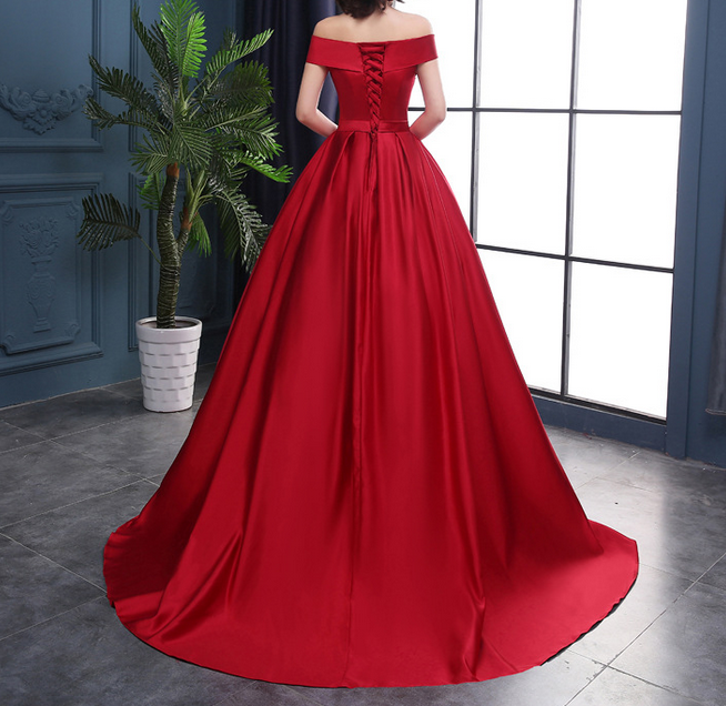 Elegant satin long prom dress,evening dress,cheap prom dresses 7682