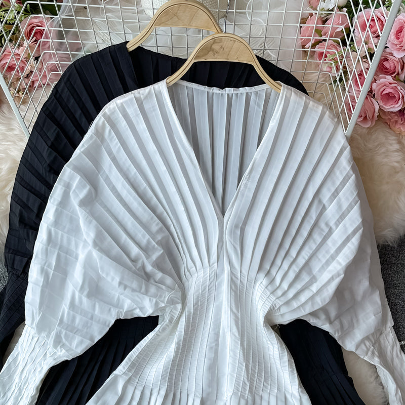 Unique V Neck Long Sleeve Dress Fashion Dress 10911