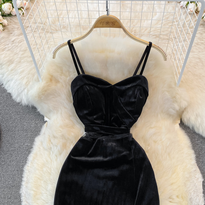 Sexy Velvet Long Dress Fashion Dress 10935