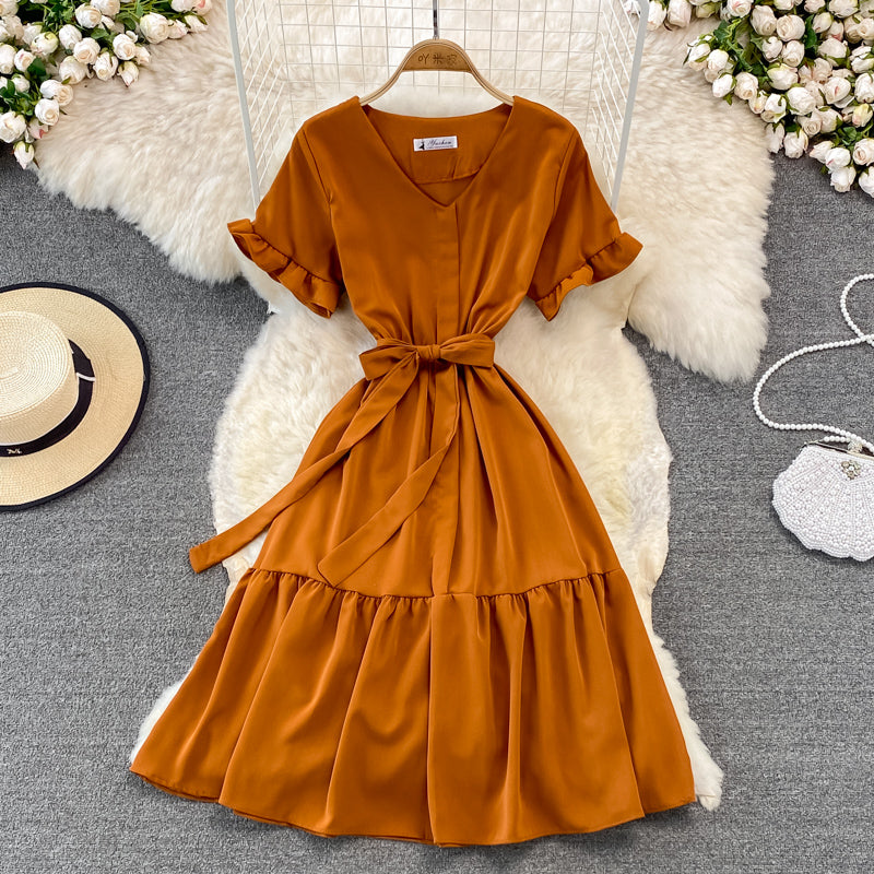 Cute V Neck Short Dress A Line Fashion Dress 10901
