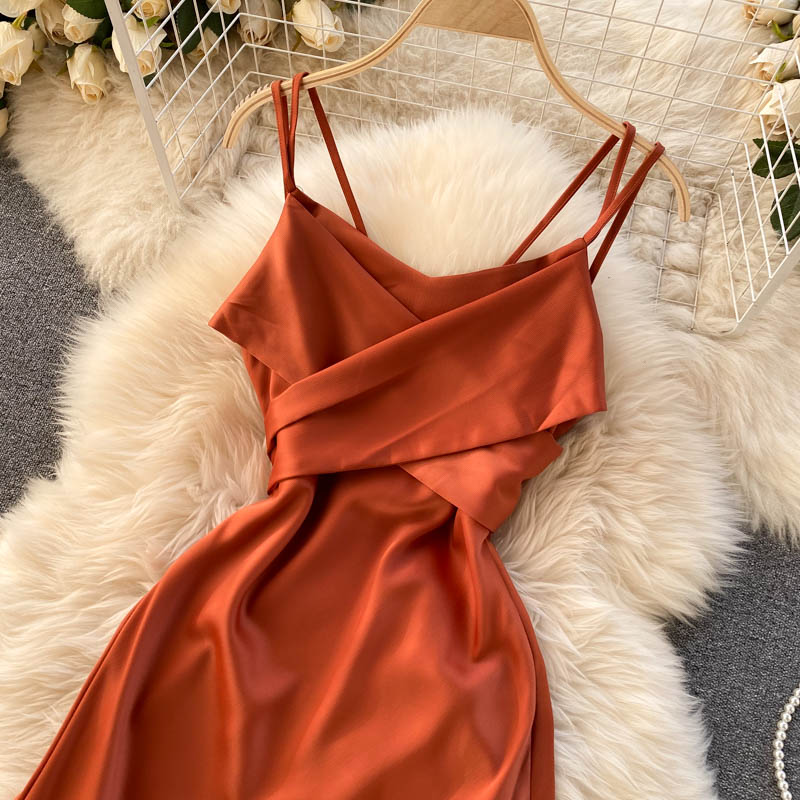 Cute Satin Short A Line Dress Fashion Dress 10944