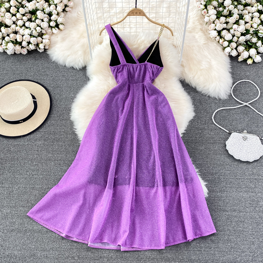 High end celebrity performance host banquet high waist slim dress 11134
