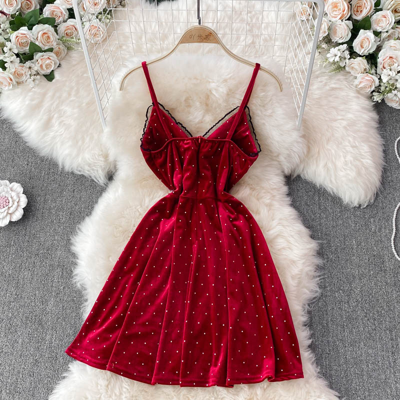 Sexy V Neck Short A Line Dress Fashion Dress 10893