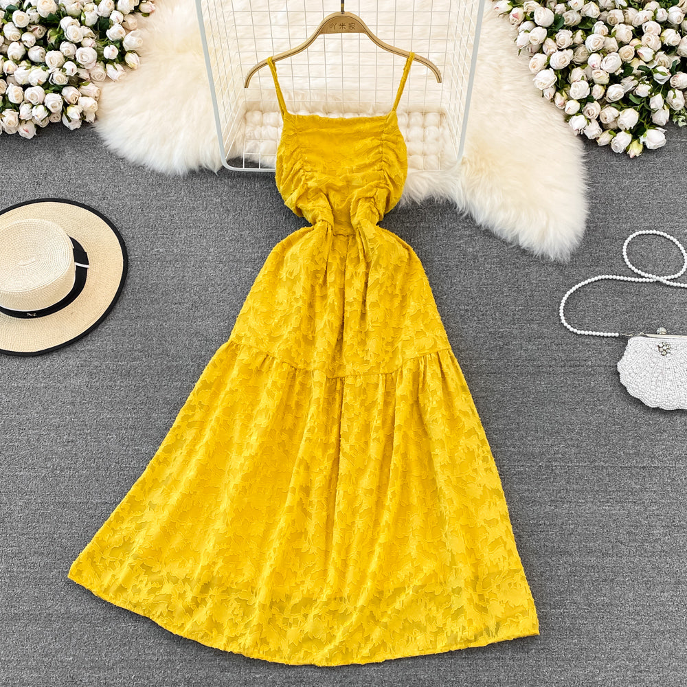 High waist slim A-line lace dress 11202