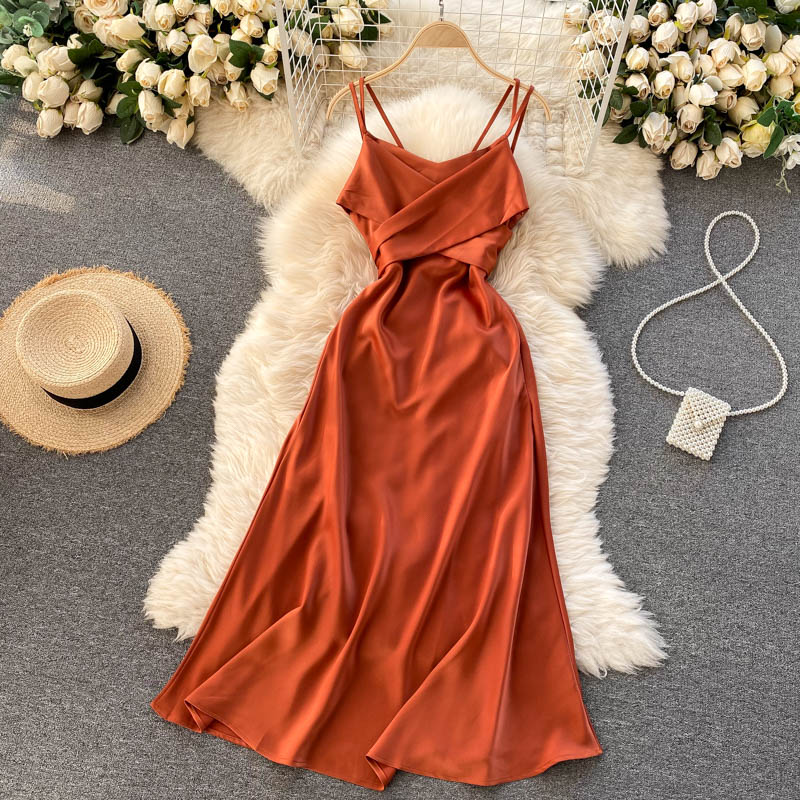 Cute Satin Short A Line Dress Fashion Dress 10944