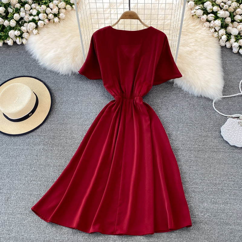 Cute A Line V Neck Short Dress Fashion Dress 10861