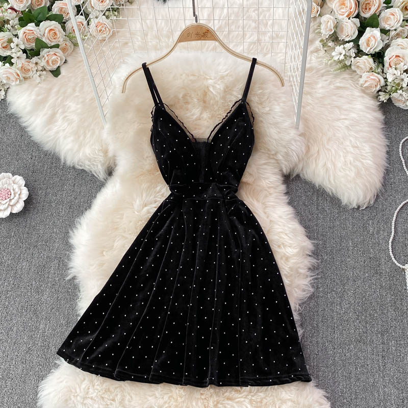Sexy V Neck Short A Line Dress Fashion Dress 10893