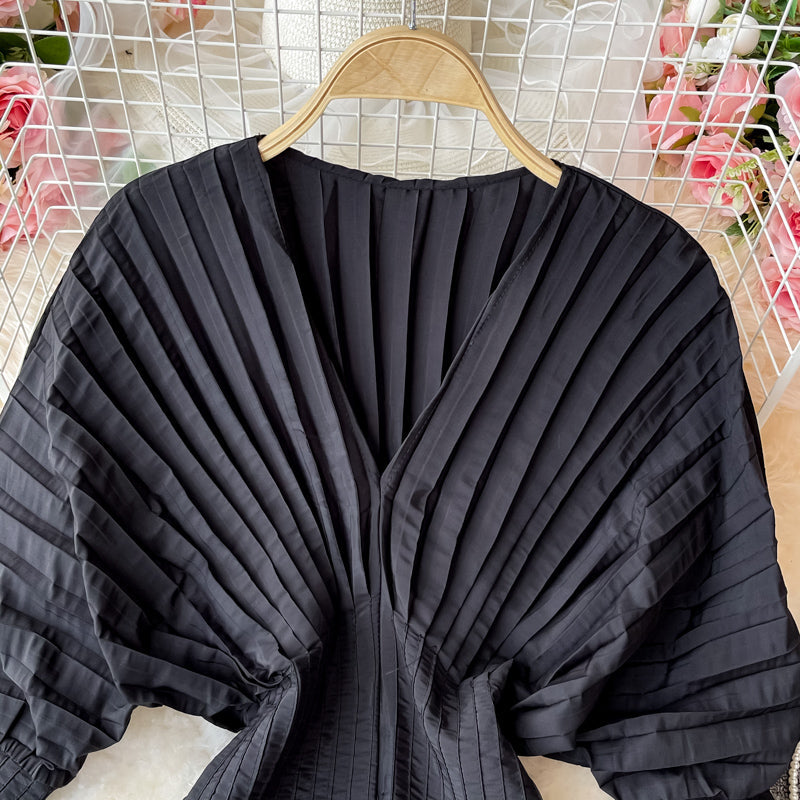 Unique V Neck Long Sleeve Dress Fashion Dress 10911