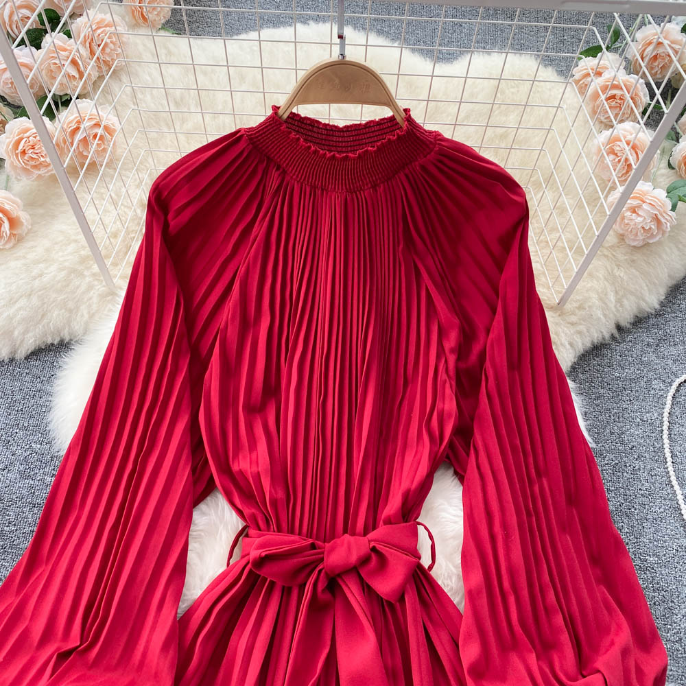 Simple Chiffon Long Sleeve Dress A Line Fashion Dress 10845