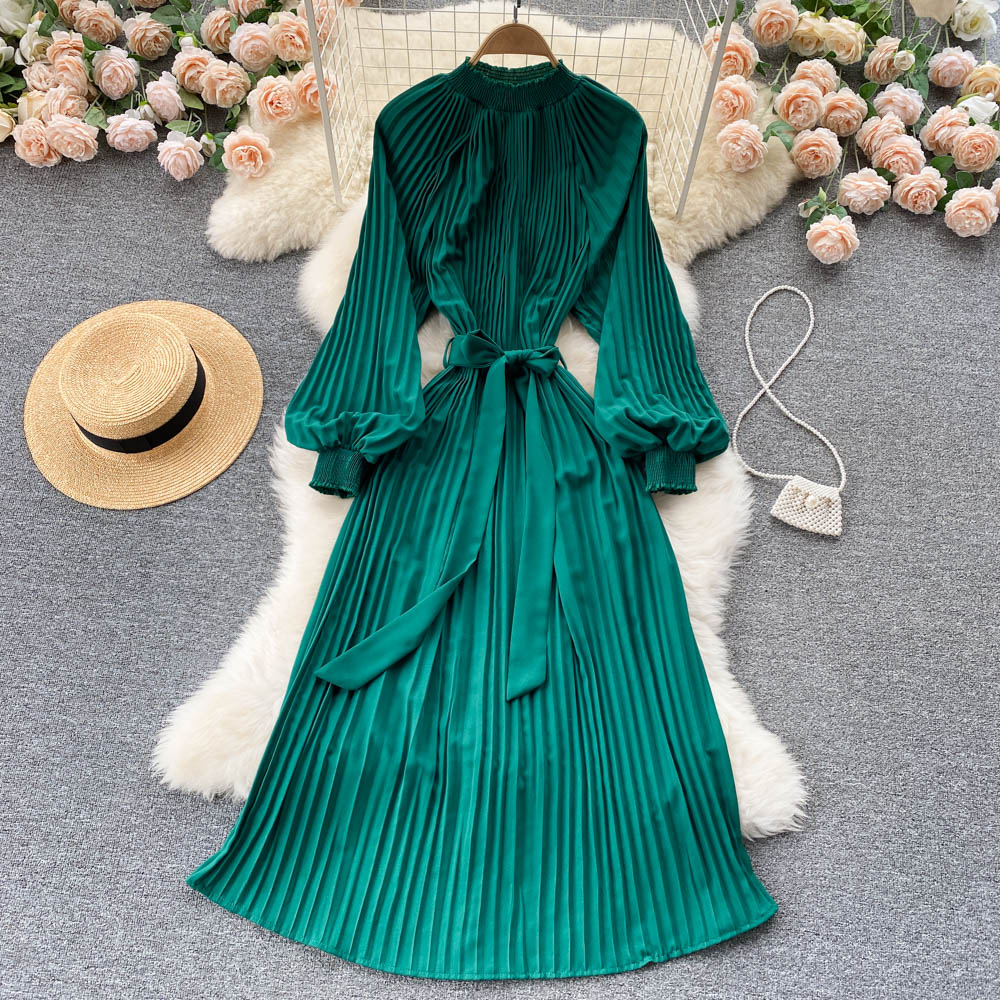 Simple Chiffon Long Sleeve Dress A Line Fashion Dress 10845
