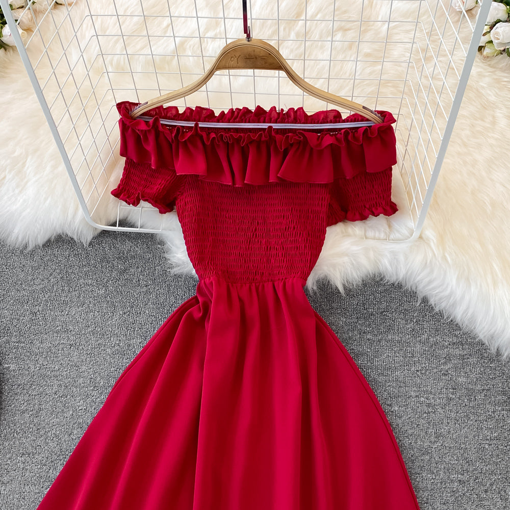Cute A Line Off Shoulder Dress Short Dress 10723