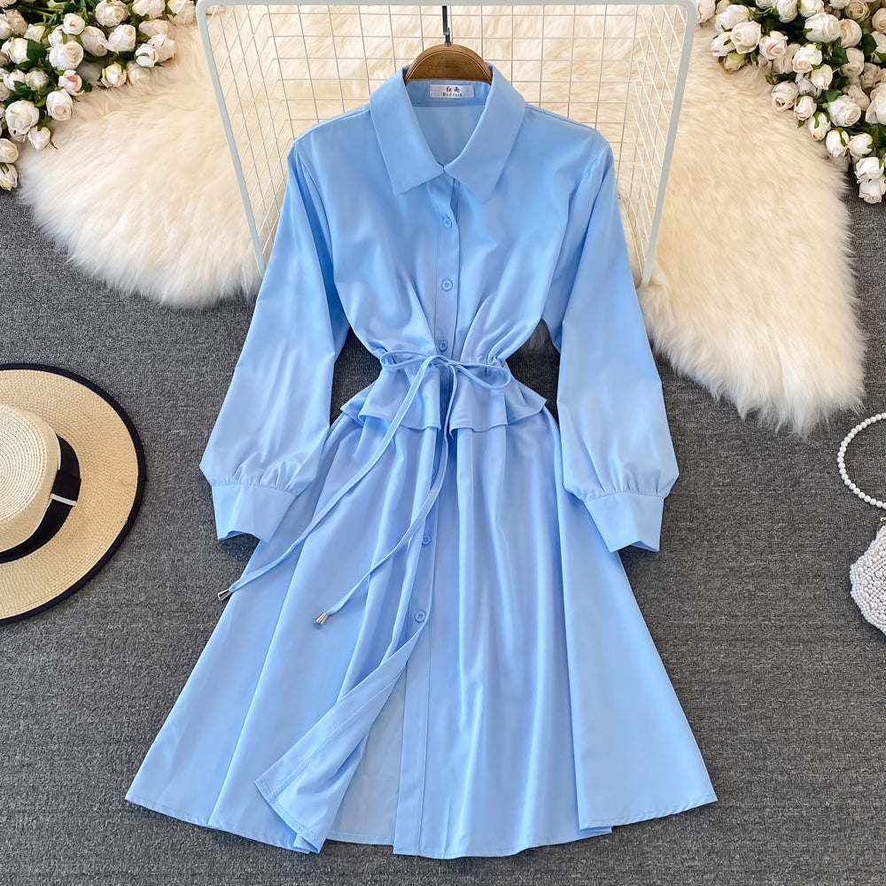 Cute A Line Shirt Dress Fashion Girl Dress 10705
