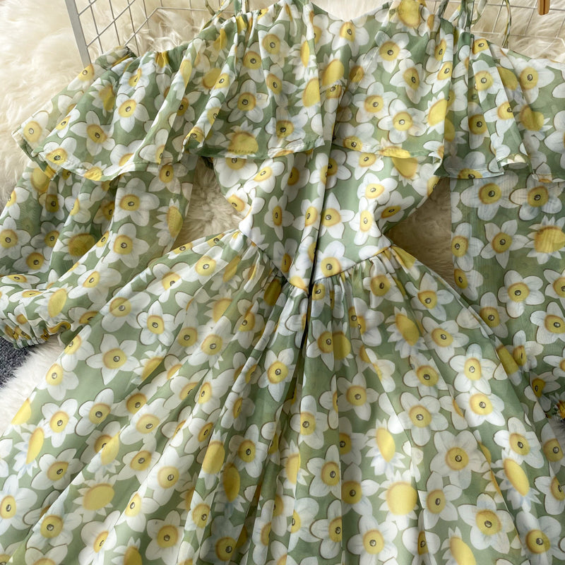 Green A Line Short Dress Fashion Dress 10660