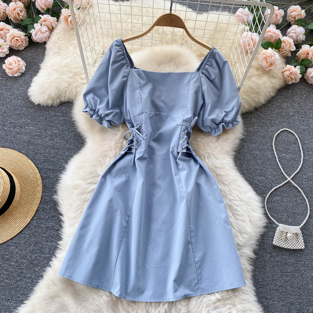 Cute A Line Lace Up Dress Fashion Dress 10662