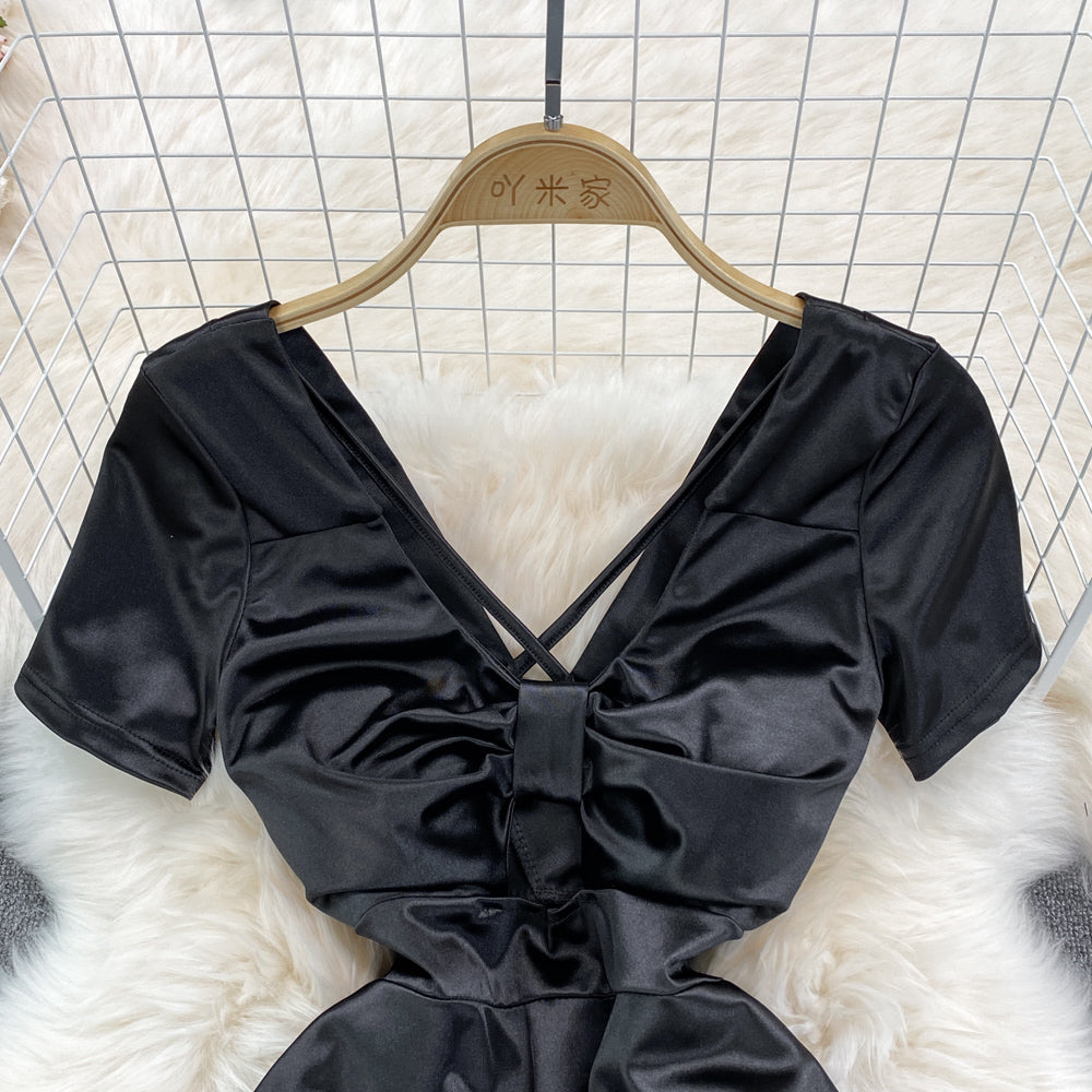 Sexy Bow Short A Line Dress Fashion Dress 10656