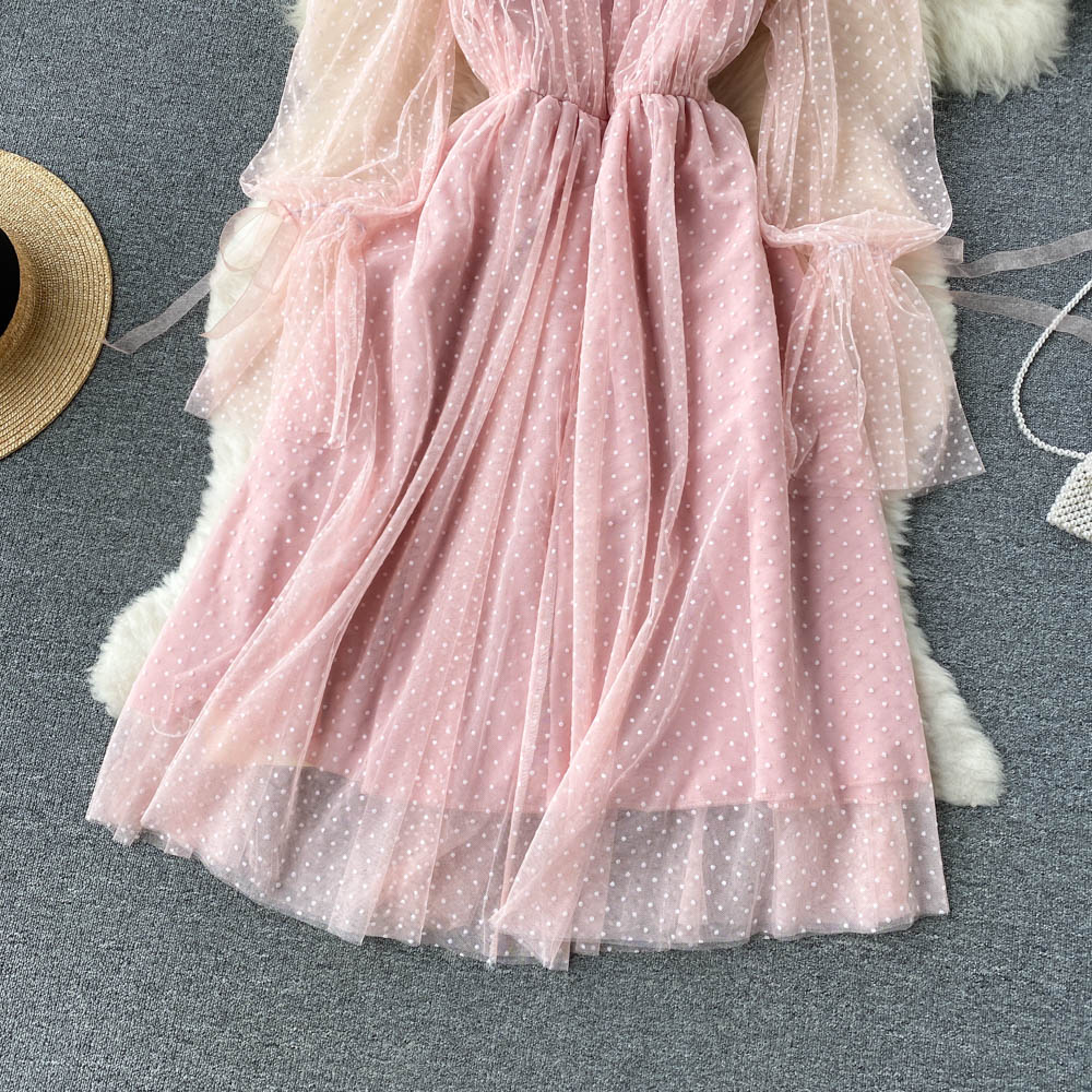 Cute Tulle Long Sleeve Dress Fashion Dress 10659
