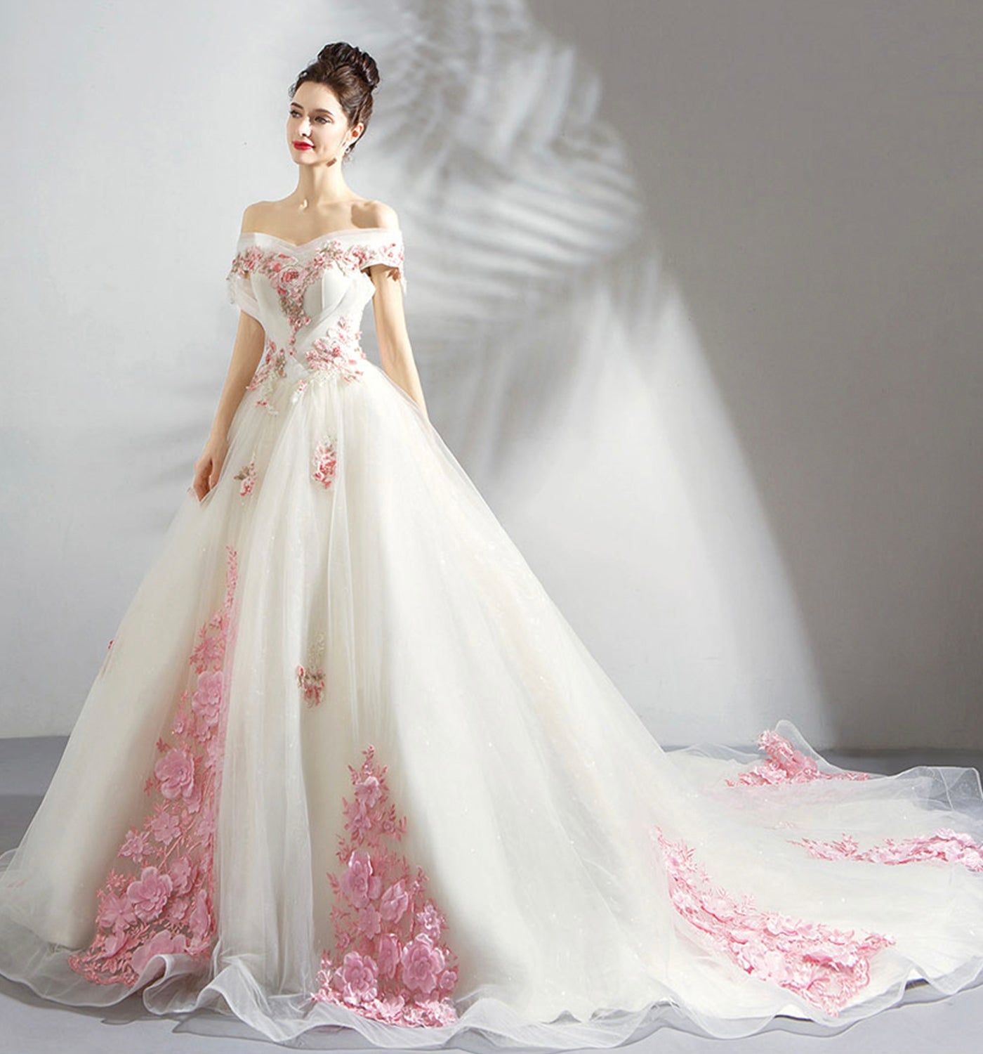 Stylish tulle applique long ball gown dress formal dress 10021