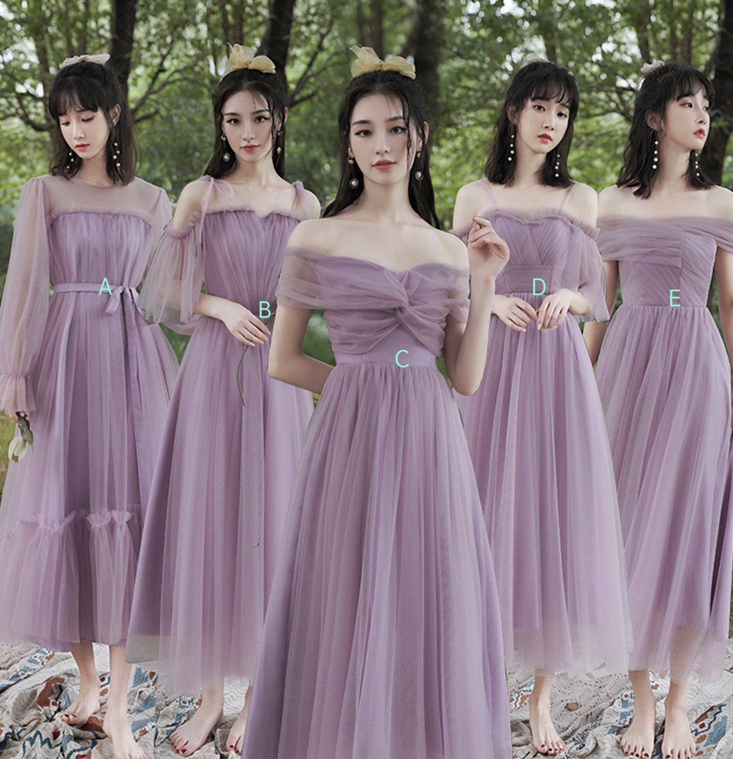 Purple tulle short prom dress party dress 10042
