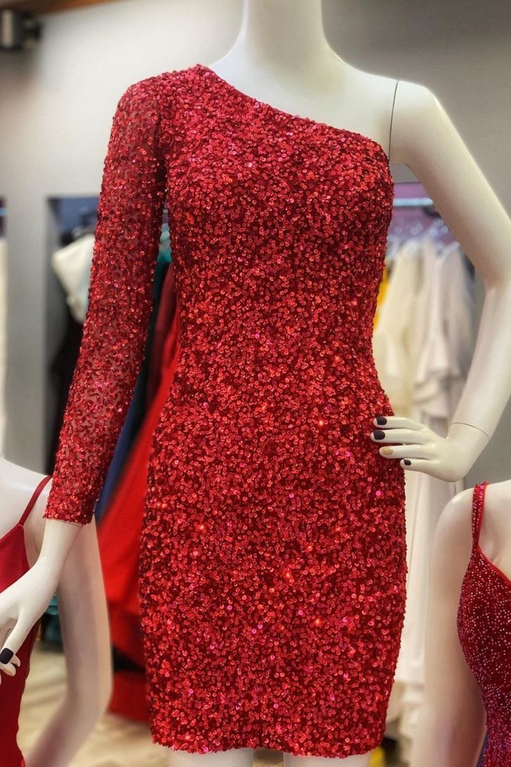Sparkel Hot Pink Sequins Bodycon Homecoming Dress SA1307