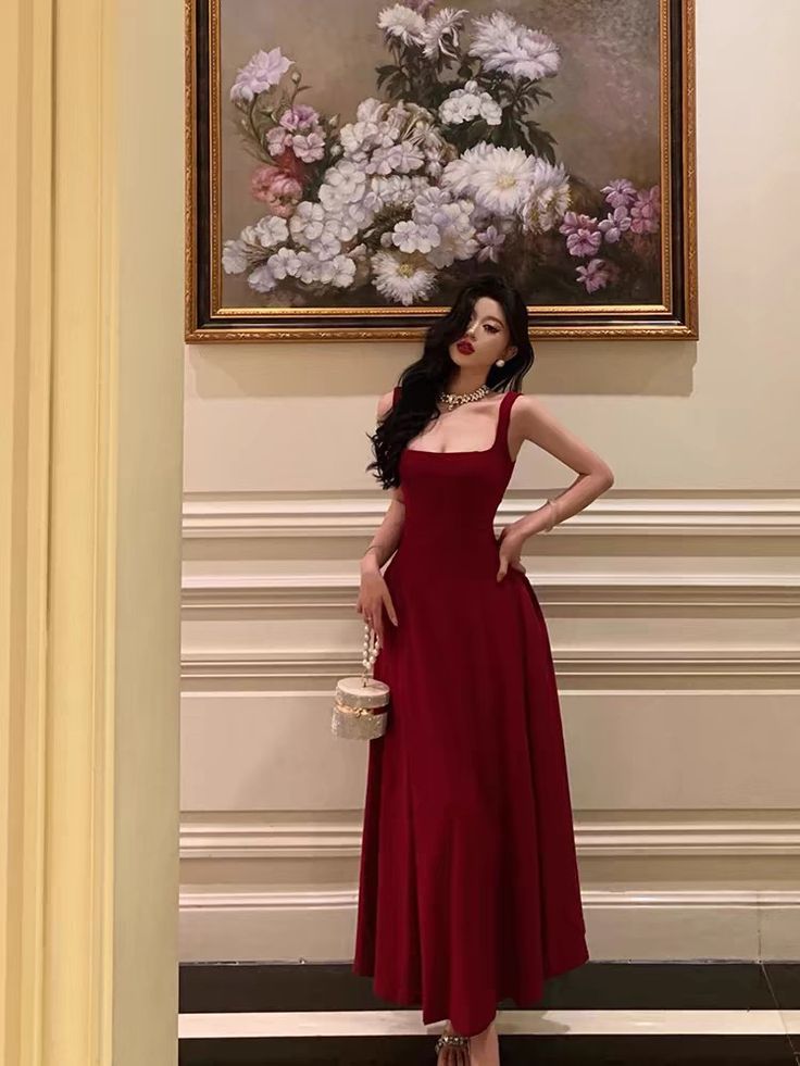 A-line Burgundy Prom Gown Party Dresses fg6877
