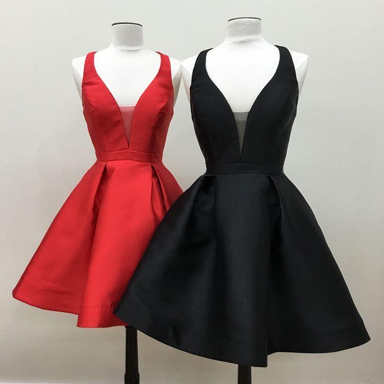 Vestidos de fiesta cortos con espalda de tiras para mujer