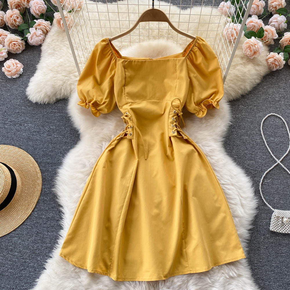 Cute A Line Lace Up Dress Fashion Dress 10662