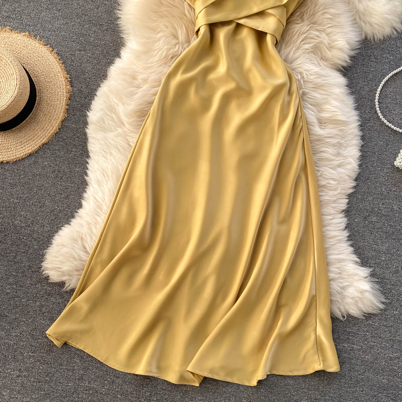 Cute Satin Short A Line Dress Fashion Dress 10944