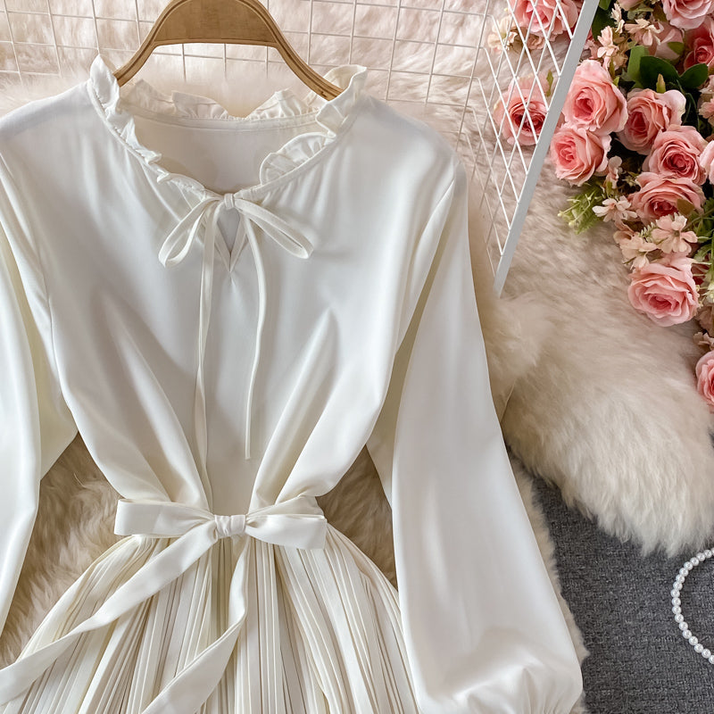 Cute A Line Short Dress Long Sleeve Fashion Dress 10806