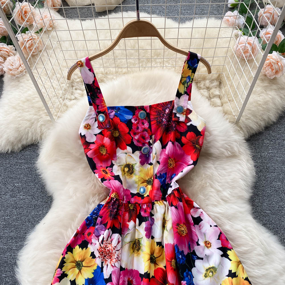 Cute A Line Floral Dress Fashion Dress 10663