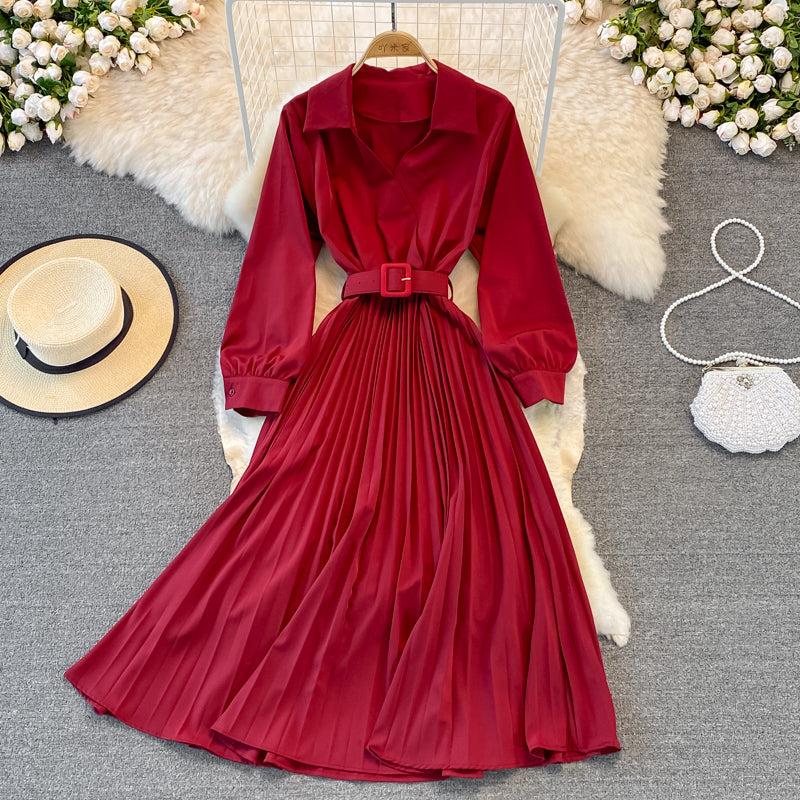 Simple A Line V Neck Dress Fashion Dress 10967