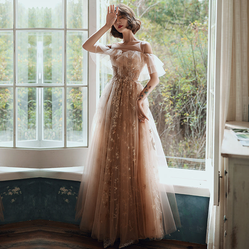 Shiny star sequins long prom dress evening dress 8241