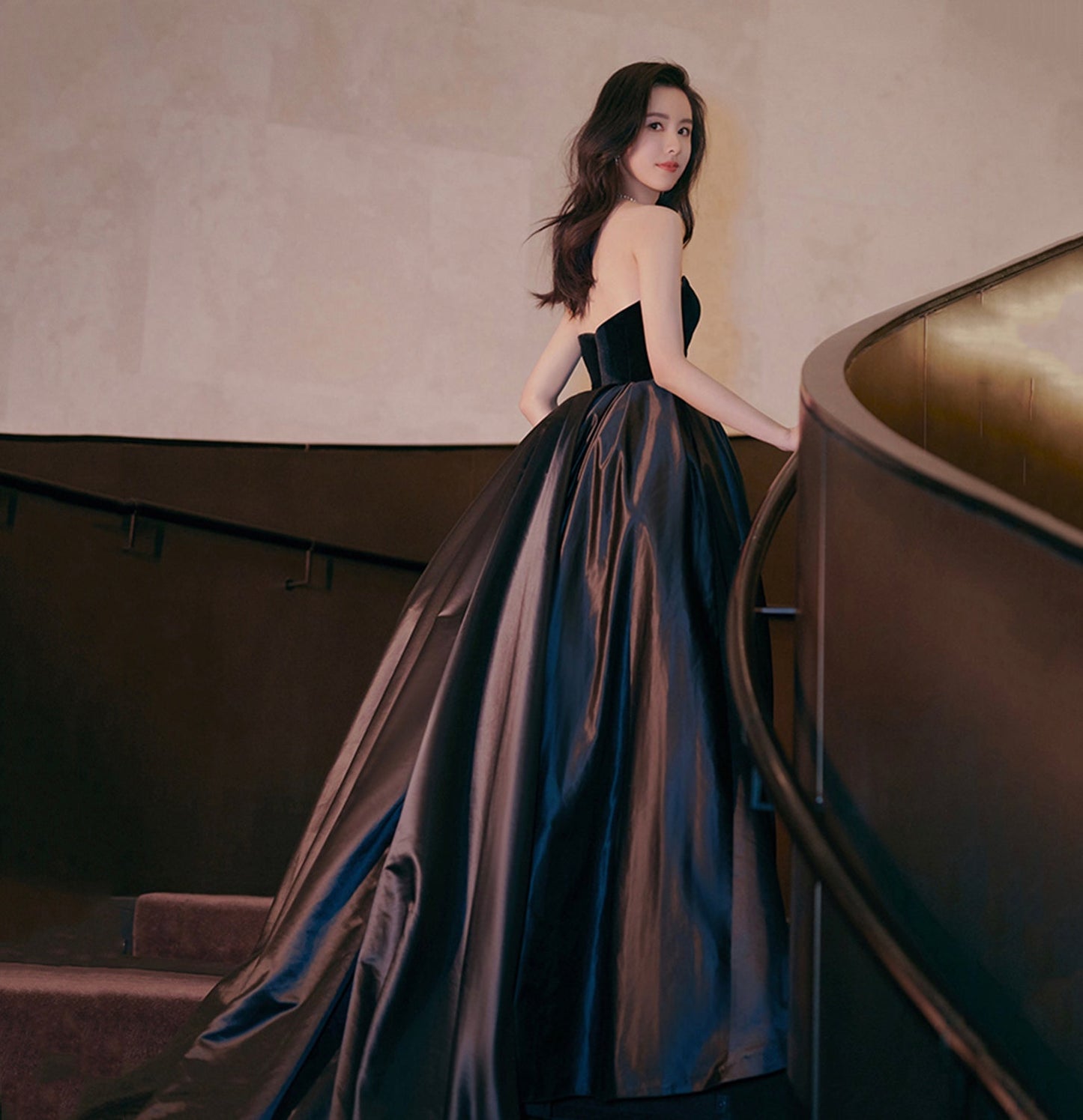 Black velvet satin long prom dress A line evening gown 10148