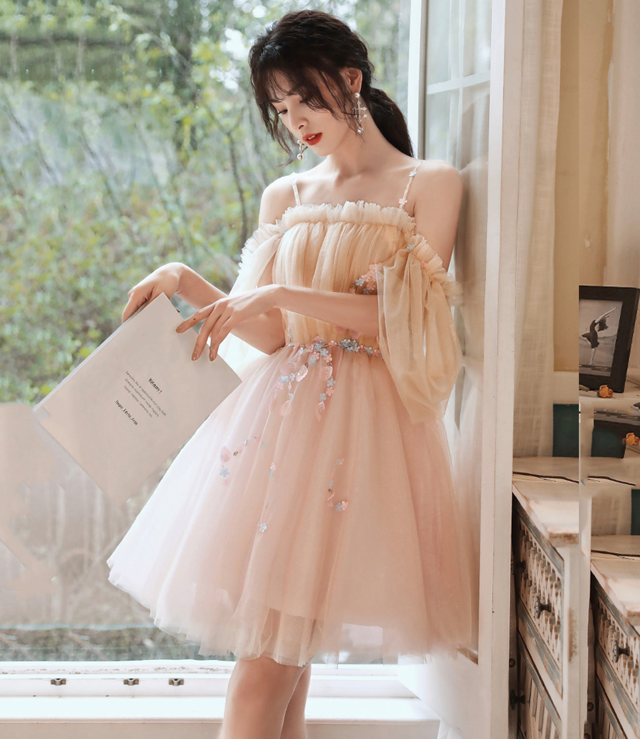 Cute tulle short prom dress cocktail dress 8962