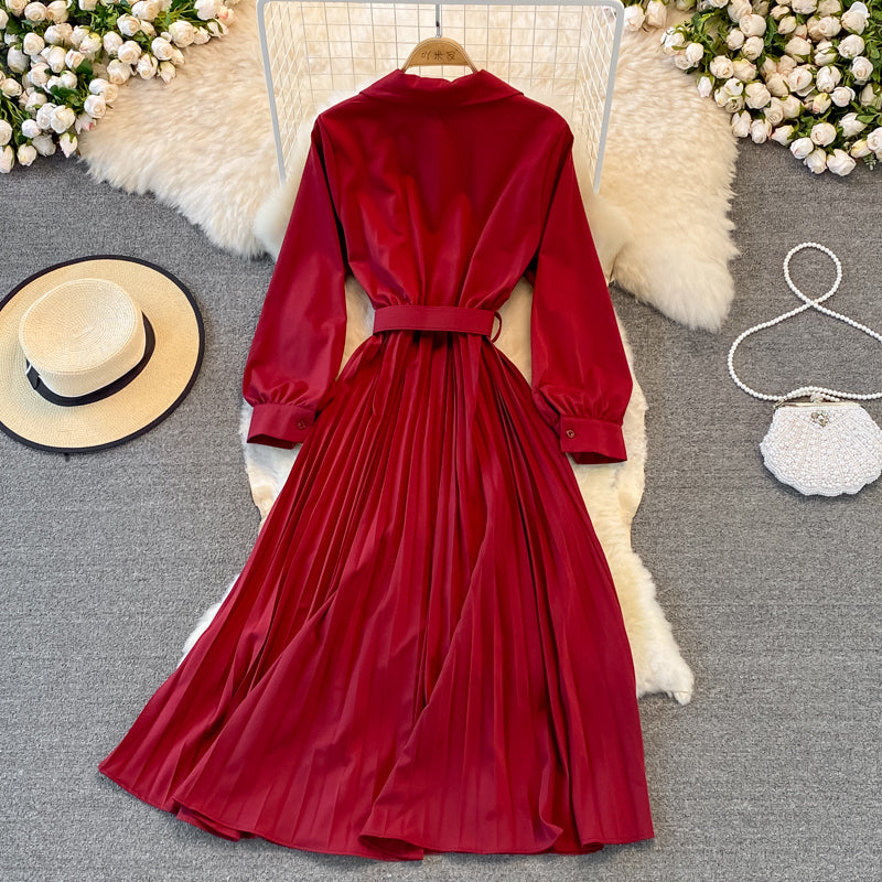 Simple A Line V Neck Dress Fashion Dress 10967