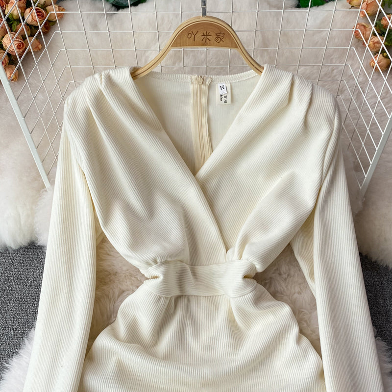 Sexy V Neck Long Sleeve Dress Fashion Dress 10842