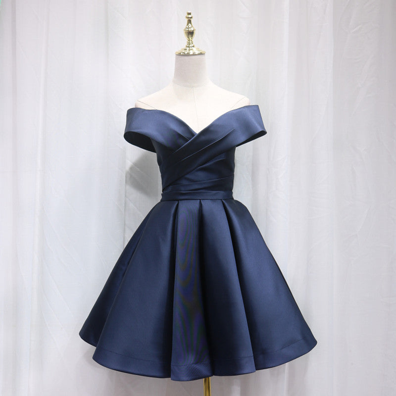 Cute satin short prom dress homecoming dress 8209