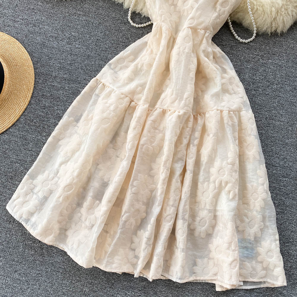 Sweet A Line Spaghetti Dress Fashion Dress 10812