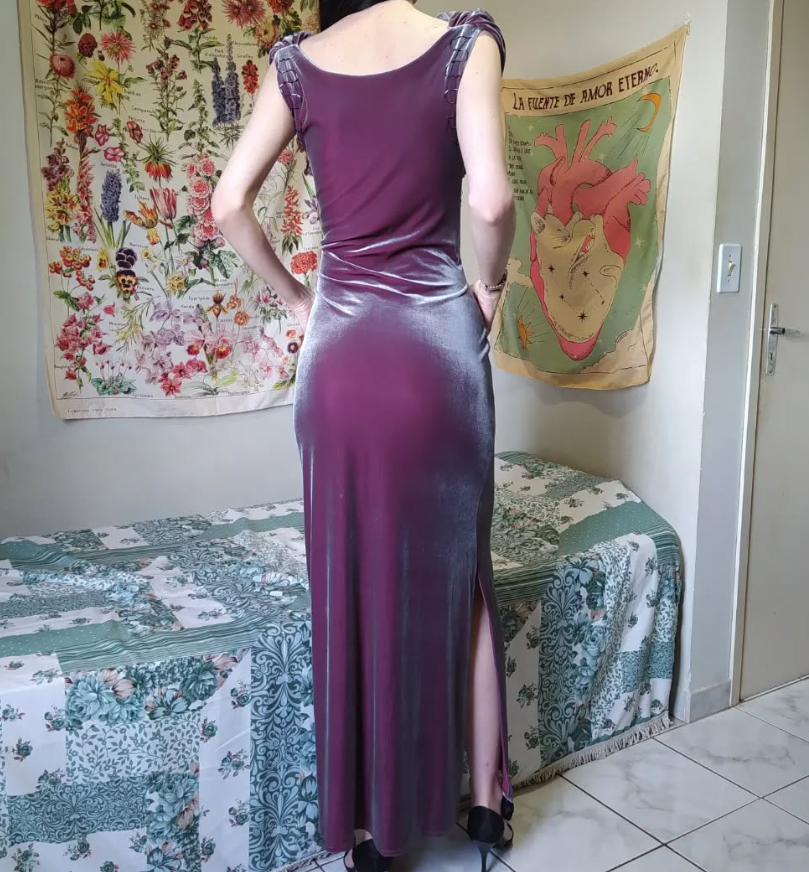 Purple Sheath Off the Shoulder Beaded Velvet Prom Dress Evening Dress with Slit SH2530