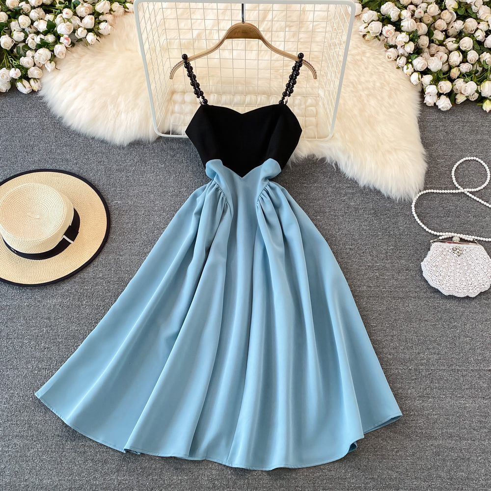Cute A Line Short Dress Blue Fashion Dress 10725