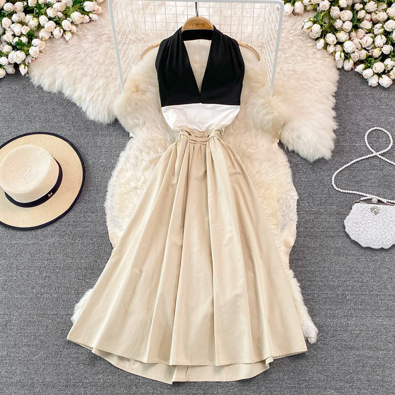 Stylish Halterneck Backless Dress A Line Fashion Dress 10926