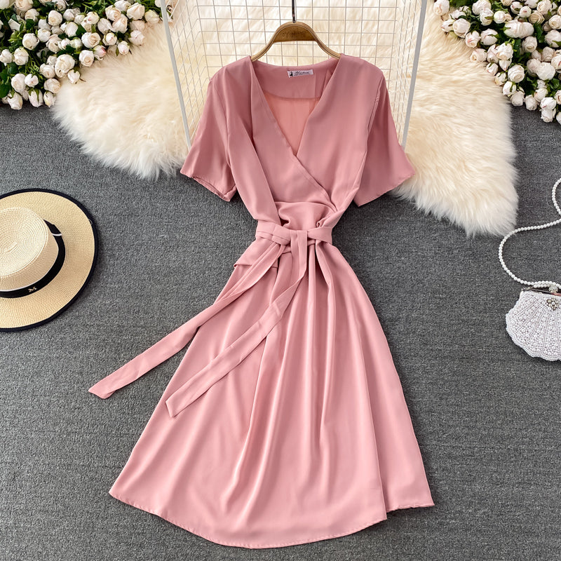 Simple V Neck Short Dress Fashion Dress 10865